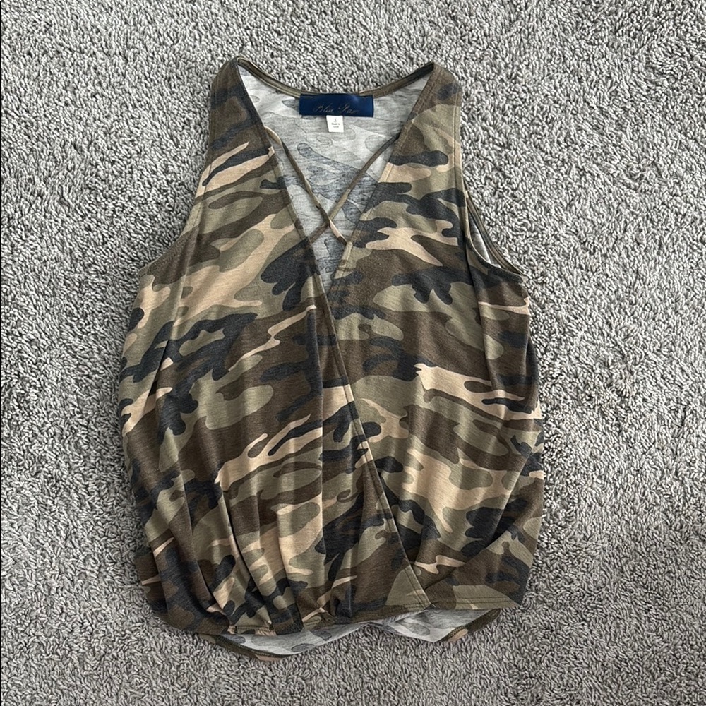 Camouflage Sleeveless Wrap Top